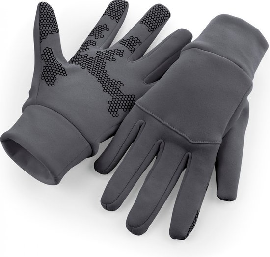 Handschoenen Unisex S/M Beechfield Graphite Grey 93% Polyester, 7% Elasthan