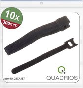 Quadrios 23CA187 Klittenband kabelbinder Om te bundelen Haak- en lusdeel (l x b) 300 mm x 14 mm Zwart 10 stuk(s)
