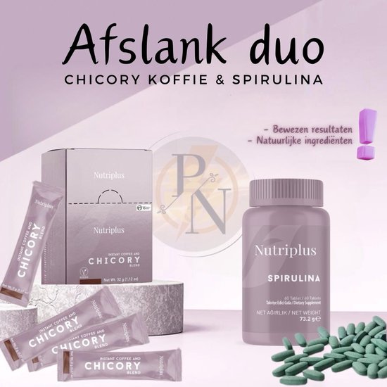 Farmasi ondersteunend afslank pakket, Cichorei Koffie met spirulina samen. Maand pakket. 30 dagen. Afslanken, detox - FARMASI
