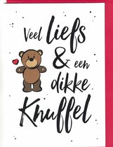 Wenskaart - Kaart - Valentijn - veel liefs & een dikke knuffel