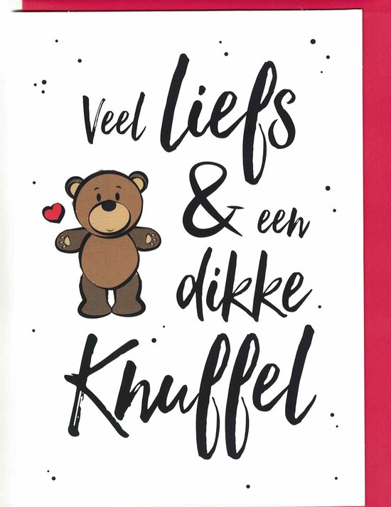 Foto: Wenskaart kaart valentijn veel liefs een dikke knuffel