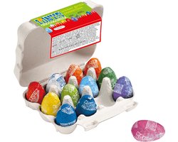 Tony's Chocolonely Paaseitjes Chocolade Mix - Paascadeautjes voor Kinderen - 12 Paaseieren in Eierdoos - Paaschocolade - 10 Verschillende Smaken - 1 x 150 Gram