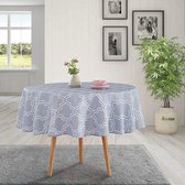Rond tafelkleed, waterdicht tafelkleed met lotuseffect, modern eenvoudig patroon (lichtgrijs, rond 180 cm)