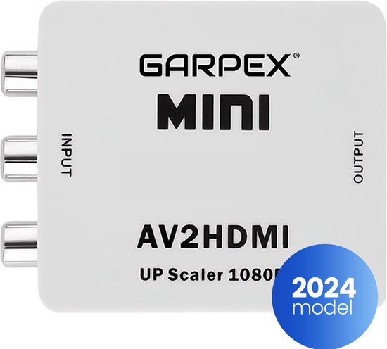 Garpex® AV naar HDMI Converter - Tulp naar HDMI Converter - AV to HDMI - Wii HDMI Switch - 1080P Full HD - Inclusief USB-voedingskabel