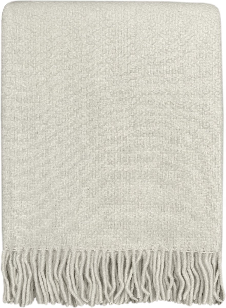 Malagoon - Abbey white structure recycled wool throw