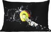 Buitenkussens - Kiwi - Fruit - Stilleven - Water - Zwart - 60x40 cm - Weerbestendig