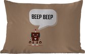 Buitenkussens - Tuin - Spreuken - Quotes - Beep beep - Robot - Hart - Kids - Jongens - 50x30 cm
