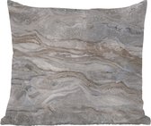 Buitenkussen - Marmer - Textuur - Grijs - 45x45 cm - Weerbestendig