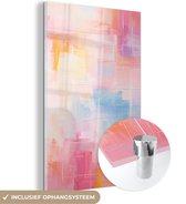 MuchoWow® Glasschilderij 40x60 cm - Schilderij acrylglas - Aquarel - Pastel - Abstract - Kunst - Foto op glas - Muurdecoratie woonkamer - Wanddecoratie slaapkamer - Schilderijen