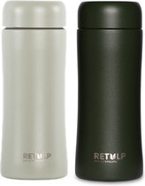 Retulp Tumbler - Tasse Thermos - Bouteille Thermos - 300 ml - Tasse à café - Acier inoxydable - Gourdes 2 pièces - Vert