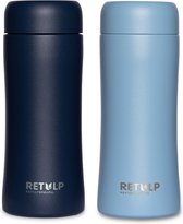 Retulp Tumbler - Thermosbeker - Thermosfles - 300 ml - Koffiebeker - RVS - Drinkflessen 2 Stuks - Blauw