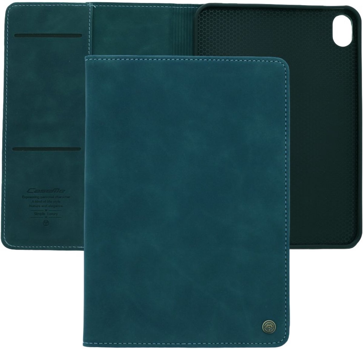 Bookcase hoesje - Tabletcase met pasjeshouder - Groenblauw - Geschikt voor: Apple iPad Mini 6 2021 (8.3 inch)