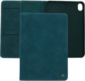 Bookcase hoesje - Étui pour tablette avec porte-cartes - Vert-bleu - Convient pour : Apple iPad Mini 6 2021 (8,3 pouces)