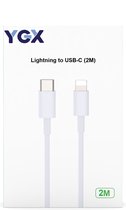 YGX iPhone oplader kabel 2 meter geschikt voor Apple iPhone - iphone Type-C Lightning USB kabel - iPhone lader - iPhone laadkabel- 1 PACK