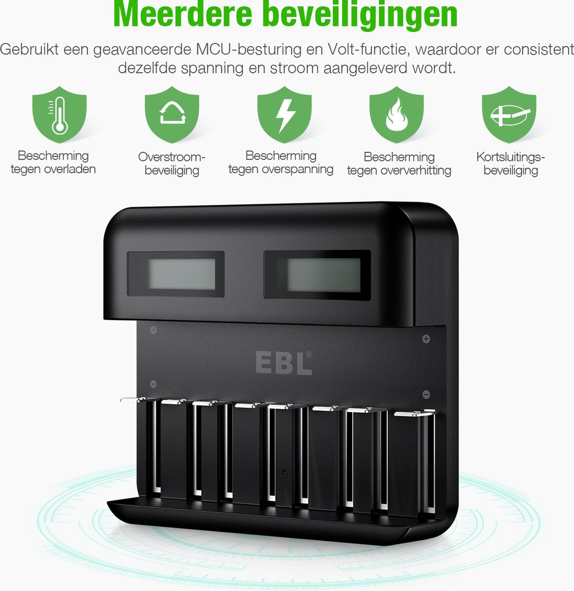 Chargeur Piles Universel EBL C9008 Avec Écran LCD - Pour AA AAA C D Ni-MH