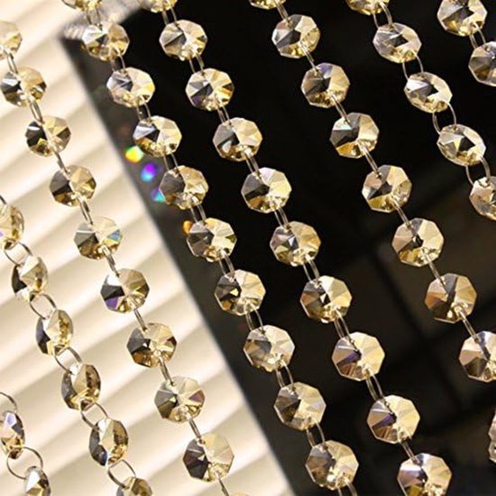 Perles de rideau de porte - Rideau de porte Fly Curtain - Rideau de porte Queue de chat - Rideau de porte Queue de chat - Champagne