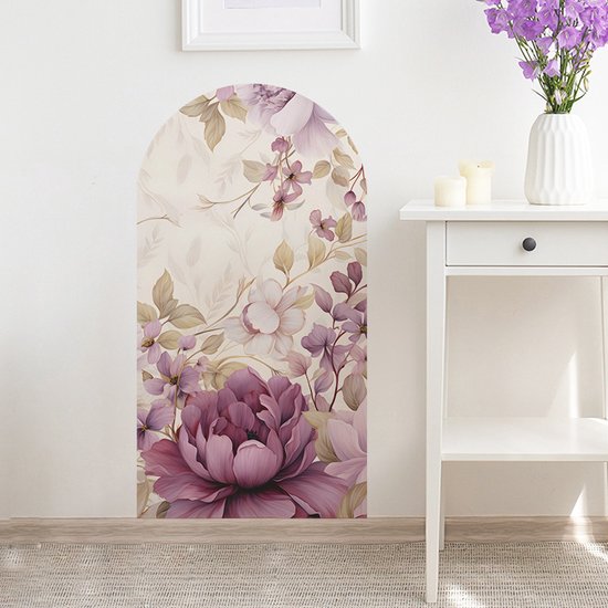 Muursticker Mooie en Romantische Bloemen - Kinderkamer - Muurdecoratie - Wandsticker - Sticker Voor Kinderen 30×60CM*4