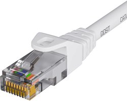 Qost - CAT6 internetkabel - CCA / UTP - 10 Gbps / 250 MHz - RJ45 Connectoren - Patchkabel / Netwerkkabel - 0.5 Meter - Wit