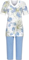 Ringella Pyjama 3/4 broek - 201 Blue - maat 50 (50) - Dames Volwassenen - Katoen/Modal/Tencel- 4211250-201-50