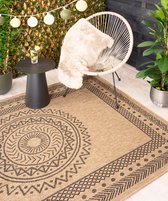 Jute buitenkleed - Boho Mandala beige/zwart 200x290 cm