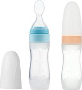 Set van 2 siliconen babyvoedingsdispenserlepels | 100 ml zuigelingenvrucht Squeeze-Feeder | reisvriendelijk kinderen peuters jongens meisjes