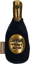 Beeztees Champagnefles - Hondenspeelgoed - Pluche - Zwart/Goud - 19 x 7 x 5 cm