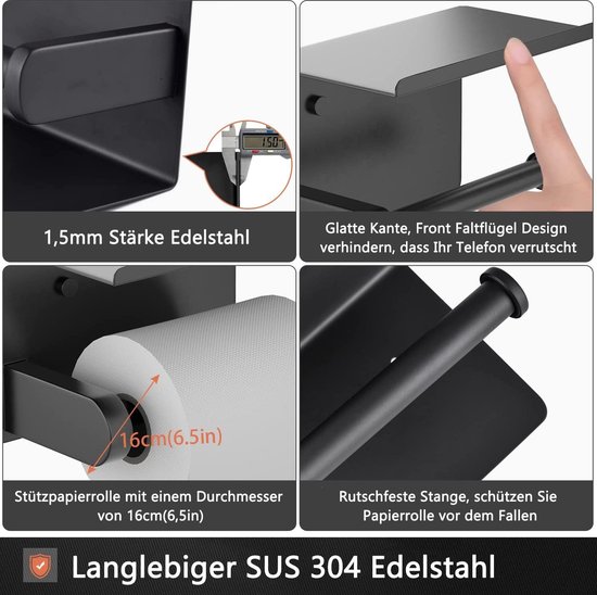 EMCO Loft Toiletpapierhouder voor wandmontage, moderne papierhouder met EMCO Loft Toiletpapierhouder voor wandmontage, moderne papierhouder met