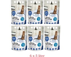Duvo Kattenbakvulling premium Silica - 6 x 5 Liter - Bulk voordeel