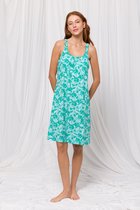 Lords & Lilies slaapkleed dames - blauw/groen met bloemenprint - 241-50-XDB-S/979 - maat XL