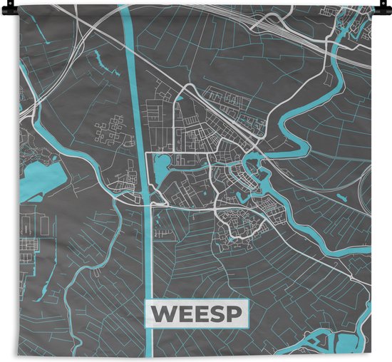 Wandkleed - Wanddoek - Weesp - Plattegrond - Kaart - Stadskaart ...