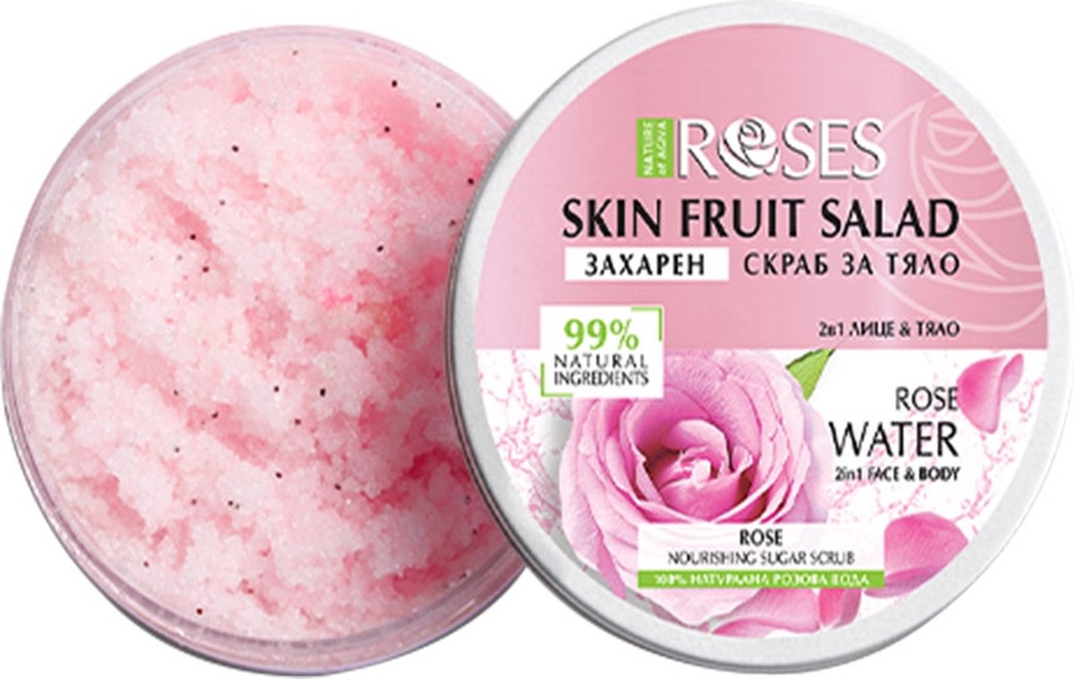 Goedkoopste AGIVA ROSES FRUIT SALADE SCRUB 2 IN 1 - 99 Natuurlijke SUIKER ROZENWATER SCRUB voor GEZICHT en LICHAAM voor Elk Huidtype 200ML