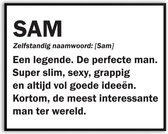 Sam Woordenboek Fotolijst met glas 30 x 40 cm - Prachtige kwaliteit - jarig - verjaardag - kado - Canvas - incl ophangsysteem - Poster - Grappig - cadeau