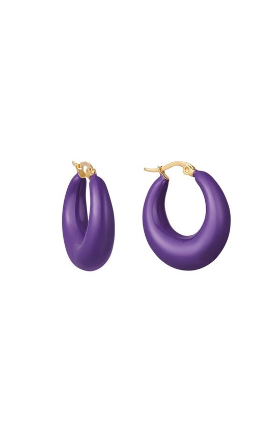Oorbellen paarse hoops - earrings purple hoops - moederdag cadeau idee - kerst kado tip