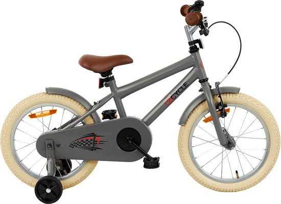 2Cycle BMX - Vélo pour enfants - 16 pouces - Mat - Grijs - Vélo pour garçons - Vélo 16 pouces