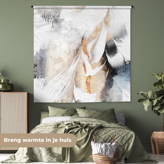 Tapisserie murale - Toile murale - Abstrait - Or - Design - Luxe - 180x180 cm - Tapisserie