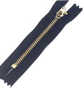 Spijkerbroekrits - jeansrits - zwart - 18 cm