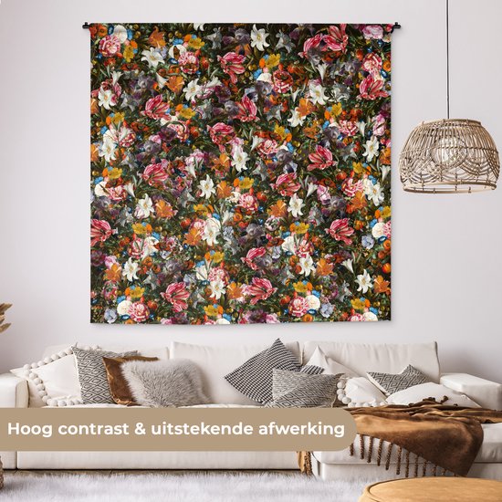 Tapisserie - Fleurs - Arc-en-ciel - Art - Maîtres anciens - Tapisserie - Tapisserie - Katoen - Décoration de la maison - 180x180 cm - Chambre à coucher - Tissu mural - Tapisserie murale - Décoration murale - Tapisseries