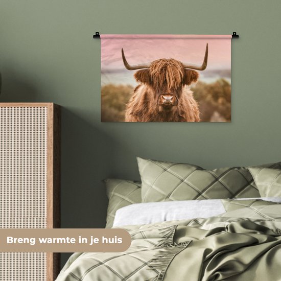 Tapisserie - Tissu mural - Vache - Highlander écossais - Animal - 60x40 cm - Tapisserie