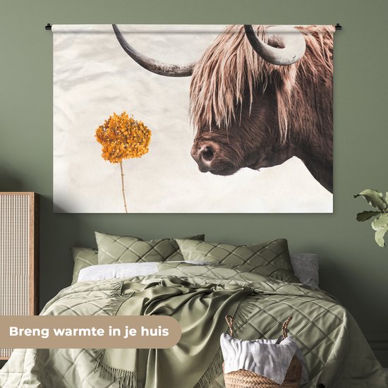 Tapisserie - Tapisserie - Highlander écossais - Bloem - Oranje - 180x120 cm - Tapisserie