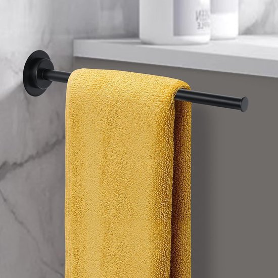 Fonteinset BWS Solid Surface Met Handdoekhouder Rechts Zwart Mat Zwart