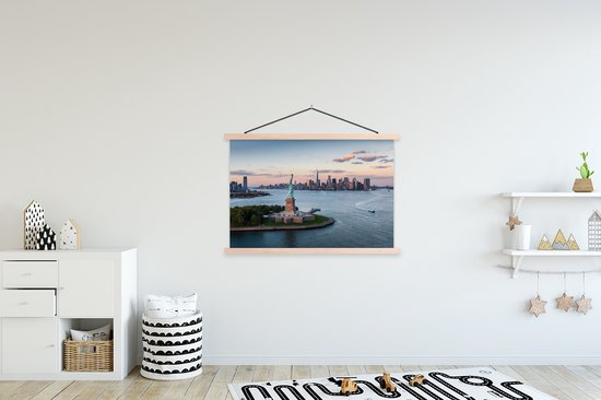 Affiche textielposter Statue de la Liberté avec New York Skyline 150x100 cm