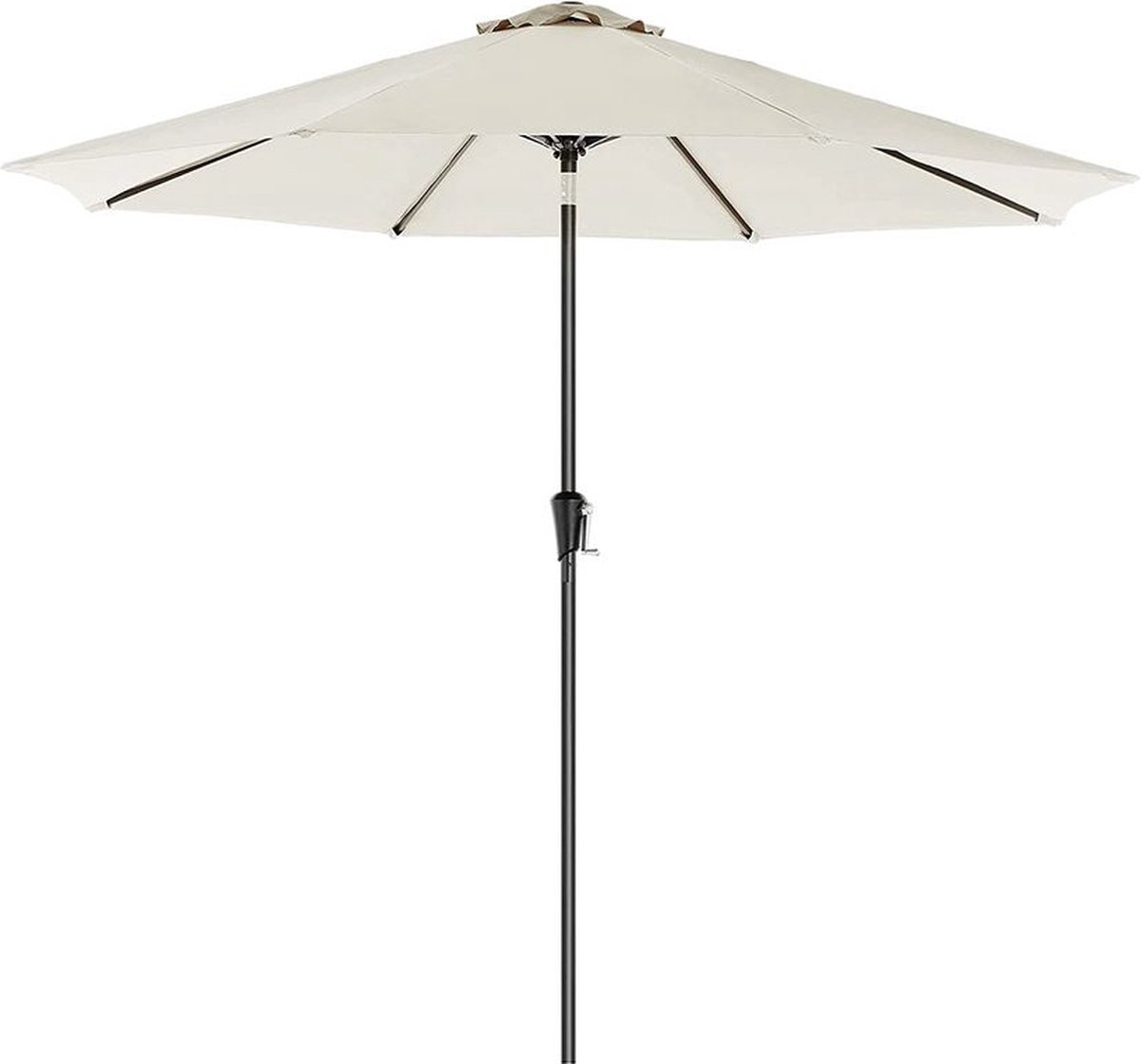 Opvouwbare beige parasol voor tuin en strand met zonnescherm en parapluparasol - Merkloos.