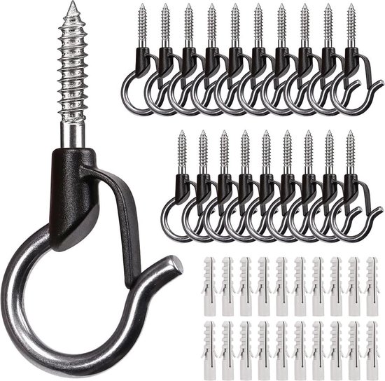 Poteau Eclairage Extérieur Lot De 20 Crochets Q-Hanger Pour Guirlandes Lumineuses Avec Vis Support Guirlande Exterieure