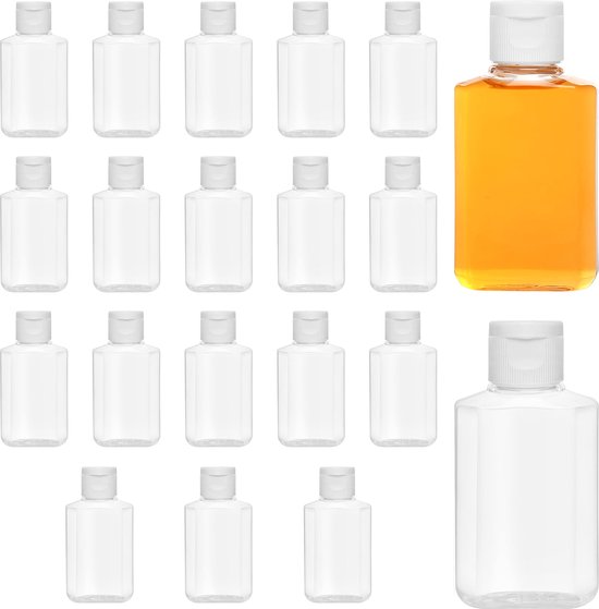 Lot 4 Flacons Voyage 50 Ml Vides – Bouteilles Recharges Avec Bouchon Rabat & Étiquettes, Anti-Fuite Pour Cosmétiques & Toilette