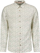 No Excess - Overhemd Linnen Off-white Print - Heren - Maat M - Regular-fit