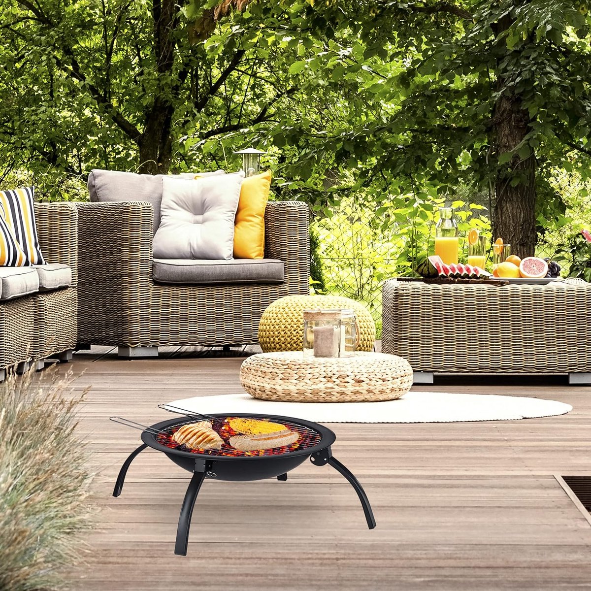 Vuurschaal voor buiten voor tuin terrassen vuur buiten voor zomer en vuur verwarmingspan zwart
