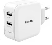 Adaptateur USB universel - Smart Quick Charge - Prise de charge avec 2 ports USB - Chargeur à prise universelle - Chargeur à prise USB - Convient aux appareils Apple et Android - sans câble