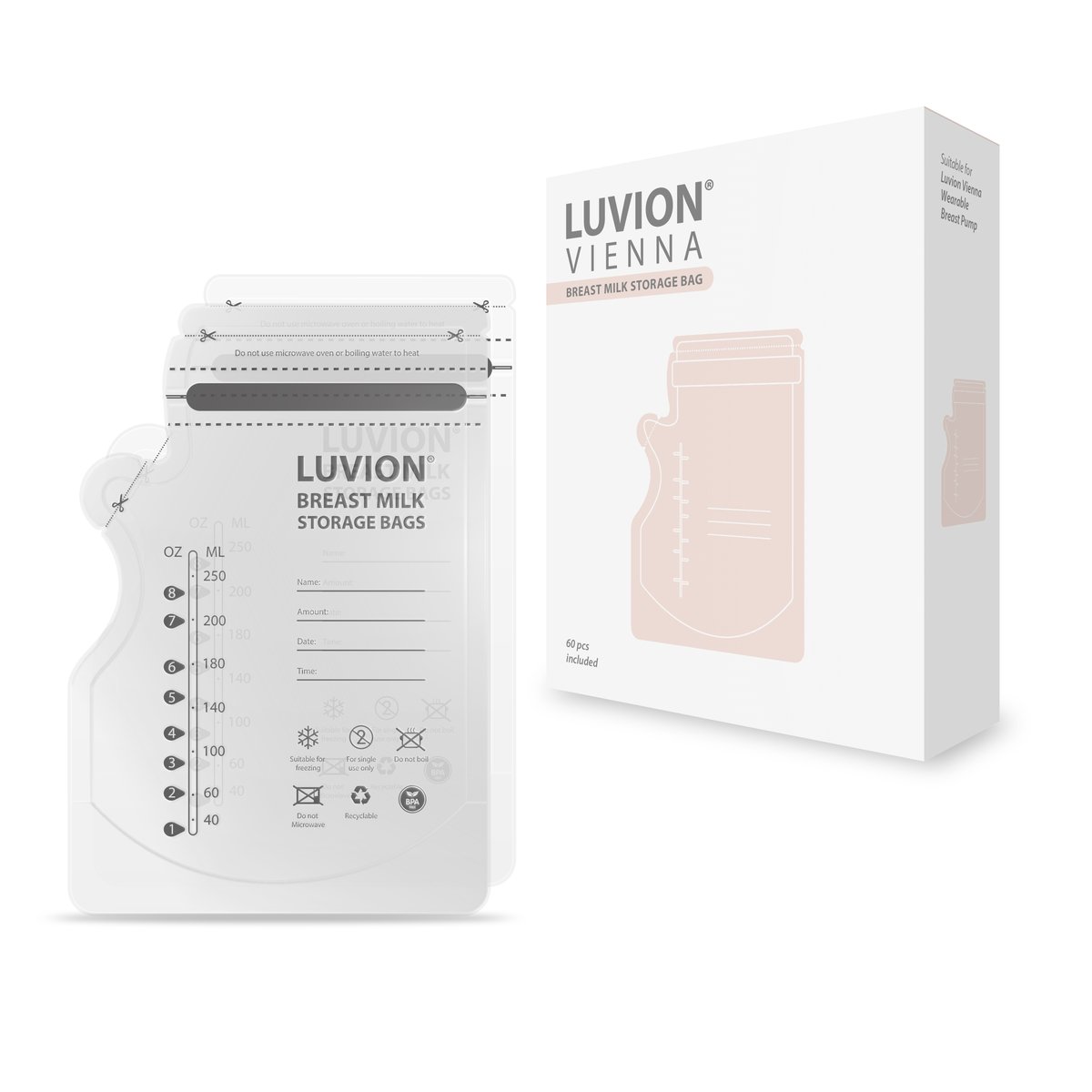 LUVION® Vienna Moedermelk Bewaarzakjes (60 stuks) - Luvion