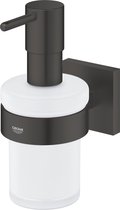 Bol.com GROHE QuickFix Start Cube zeepdispenser met houder - 160 ml - Matte Black aanbieding