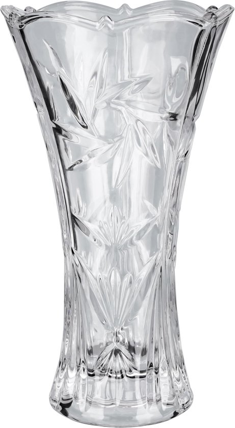 Glazen cilindervaas, rond, 15,5 cm hoog, transparant